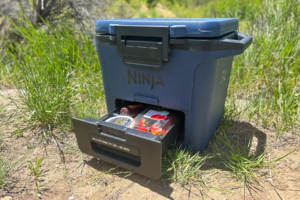 Ninja FrostVault cooler with Dry Zone drawer open